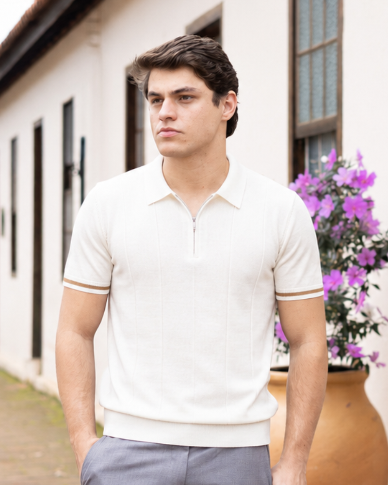 Camisa Polo Zip Neck